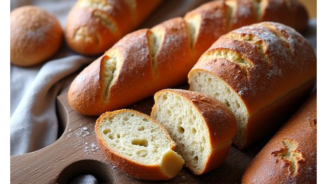 Des pains artisanaux faits maison, fraîchement sortis du four