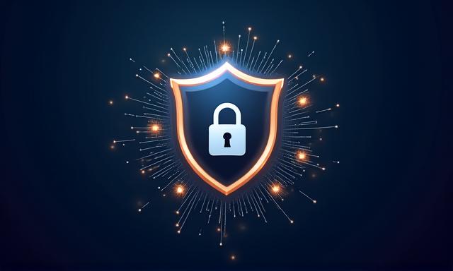 Un symbole de bouclier numérique avec des icônes de données, illustrant la protection des informations